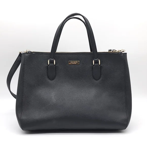 Kate Spade New York Black Leighann Laurel Way Lane Satchel Shoulder Bag Handbag - Picture 1 of 16